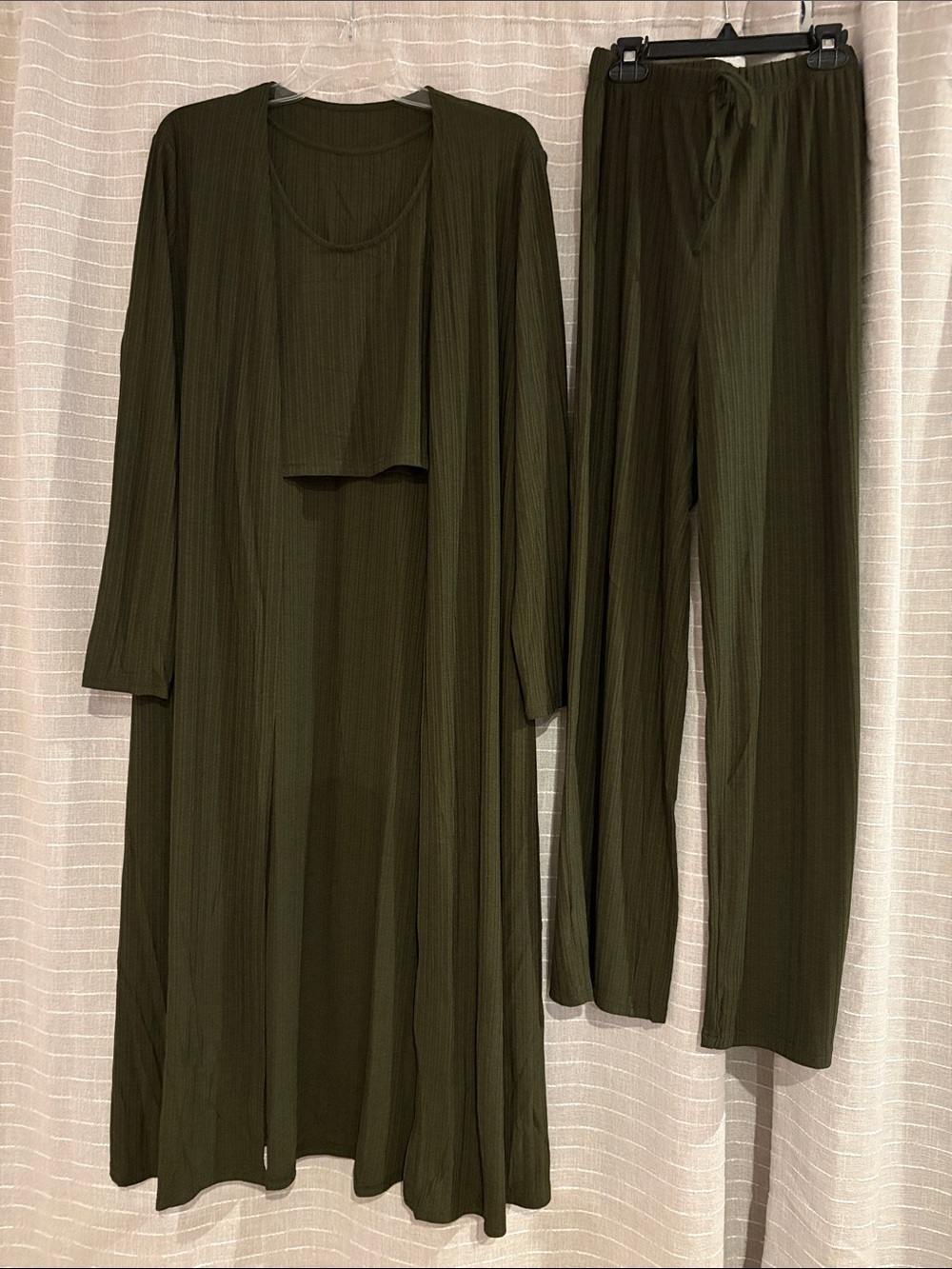 Amazon Olive Green Women's 3-Piece Pajama Set